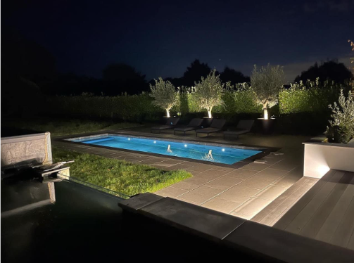 Swimming pool lighting in Fawkham, Kent