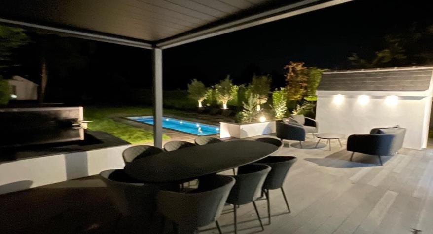 Swimming Pool Lighting With Pump House And Garden Power & Lighting